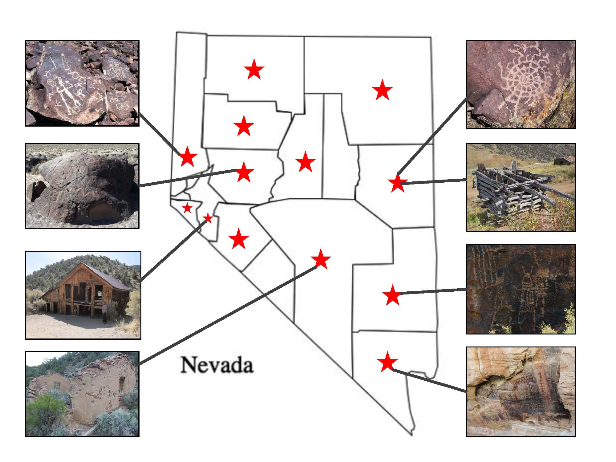 Each county with a red star has sites that are being regularly monitored.